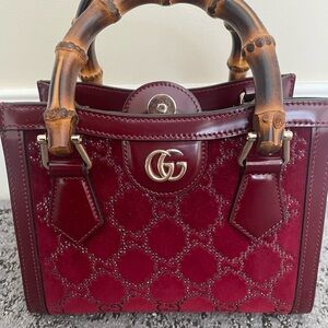 Gucci Diana crystals small tote bag